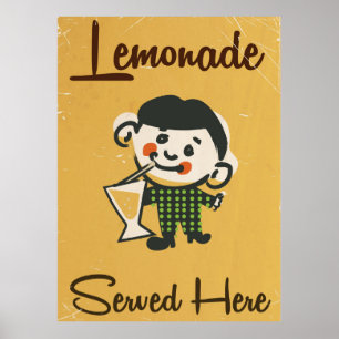 Lemonade Served here vintage Drinks commercial Poster