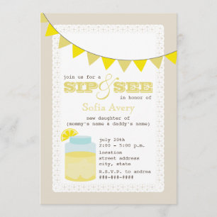 Lemonade Sip And See Invitation