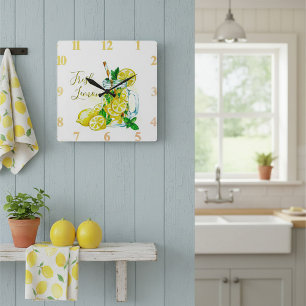 lemonade square wall clock