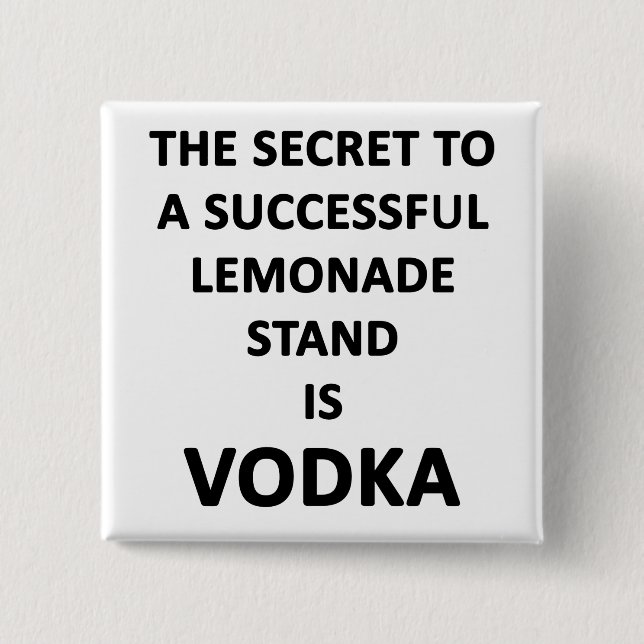 Lemonade Stand 2 Inch Square Button (Front)