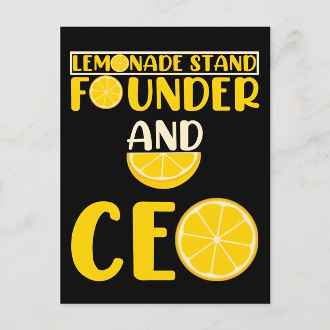 Lemonade Stand Boys Girl Funny CEO Postcard (Front)