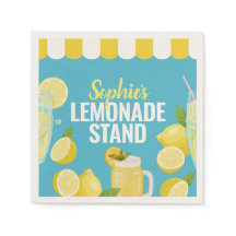 Lemonade Stand Lemons with Name Napkins