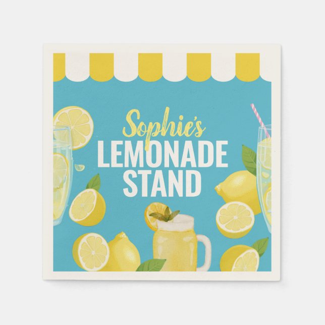Lemonade Stand Lemons with Name Napkins (Front)