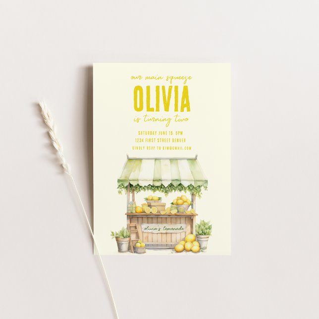 Lemonade Stand Main Squeeze Birthday Invite (Creator Uploaded)