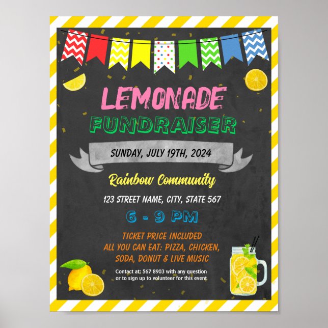 Lemonade stand school event template poster (Front)