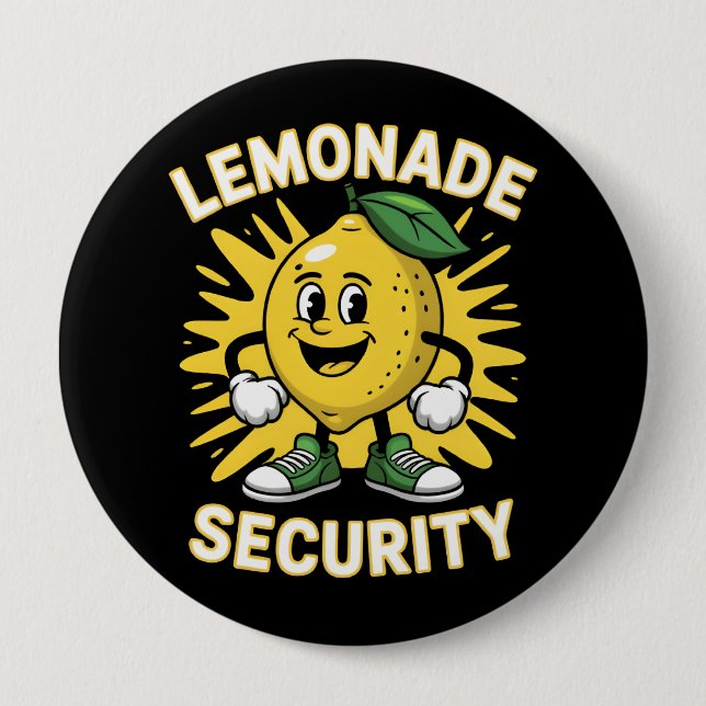 Lemonade Stand Security 4 Inch Round Button (Front)
