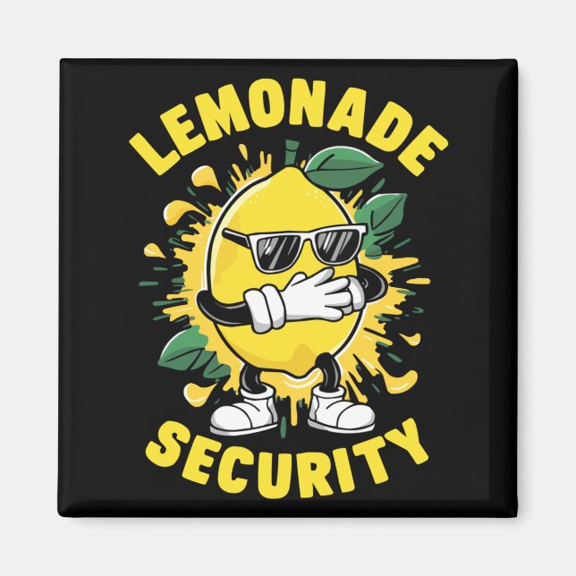 Lemonade Stand Security Boss Summer Parties Lemon Magnet (Front)