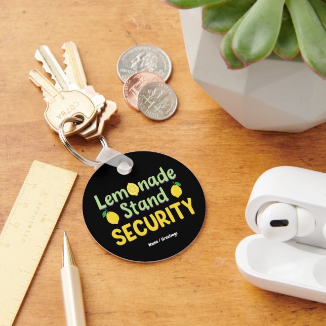 Lemonade Stand Security Funny Summer Citrus CEO  Keychain (Desk)