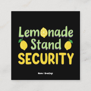 Lemonade Stand Security Funny Summer Citrus CEO  Square Business Card