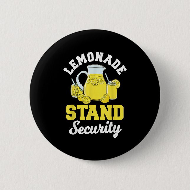 Lemonade Stand Security Lemon Juice Citrus Summer  2 Inch Round Button (Front)