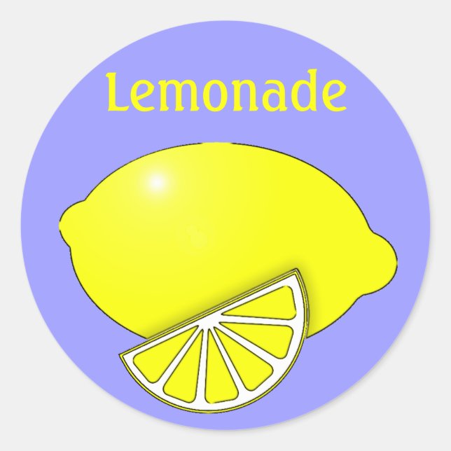 Lemonade Stickers with Lemon and Wedge (Front)