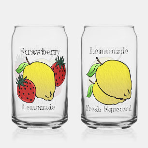 Lemonade & Strawberry Lemonade Personalized Can Glass