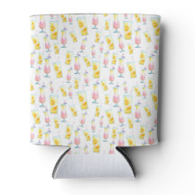 Lemonade Umbrella Drink Print Soda Can Cooler