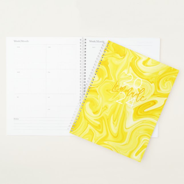 LEMONADE Yellow Annual Planner Preppy Modern Fun (Display)
