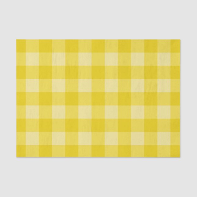 Lemonade Yellow Bright Tartan Plaid Pattern Print Tissue Paper (Front)