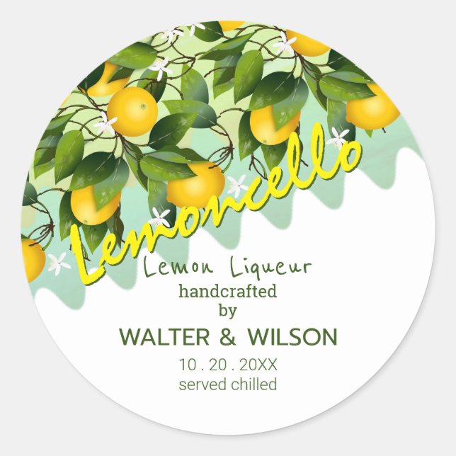 Lemoncello Lemon Fruit Classic Round Sticker (Front)