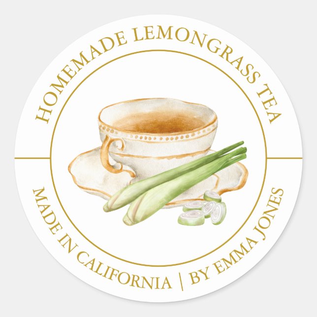Lemongrass Tea Modern label (Front)