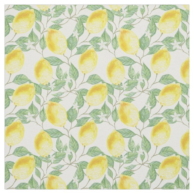 Lemons And Blossom Fabric (Swatch)