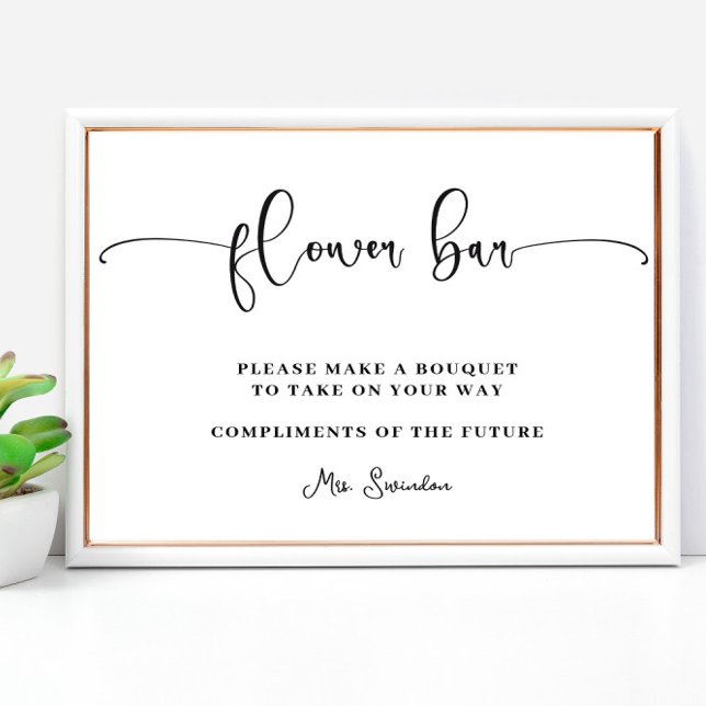 Lemons and Floral Mimosa  Bar Bridal Shower Poster (Creator Uploaded)