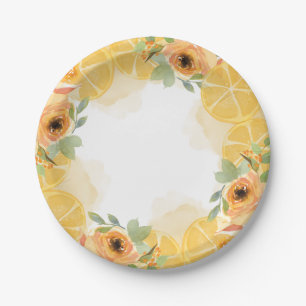 Lemons and Flowers Bridal Shower  Paper Plate