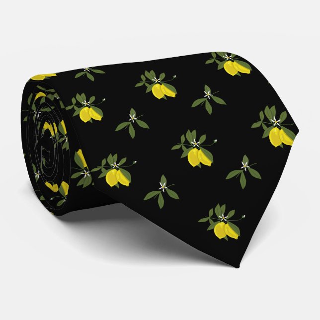 Lemons and flowers tie (Rolled)
