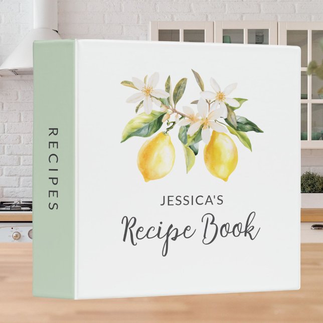 Lemons and Flowers Tree Branch Botanical Recipe Binder (In situ)