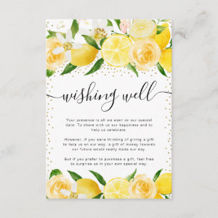 Lemons and Flowers Wedding Wishing Well Enclosure Card