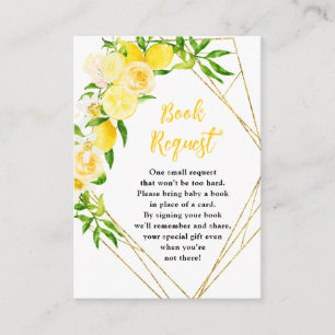 Lemons and Foliage Baby Shower Book Request Enclosure Card