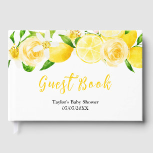 Lemons and Foliage Baby Shower Guest Book