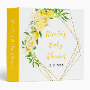 Lemons and Foliage Baby Shower Photo Album Binder