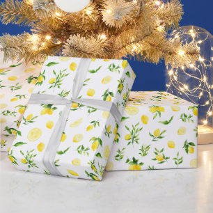 Lemons and Foliage Pattern Wrapping Paper
