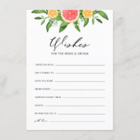 Lemons and Grapefruit Wishes for Bride and Groom