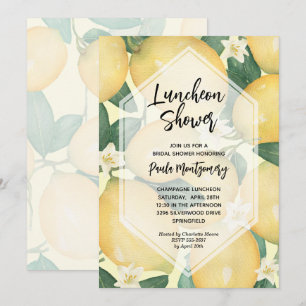 Lemons and Greenery Luncheon Bridal Shower Invitation