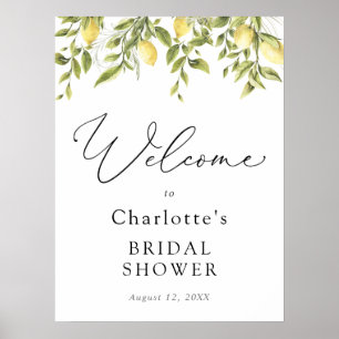Lemons and Greenery Wedding Welcome Sign