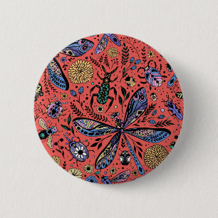 Lemons and leaves 2 inch round button