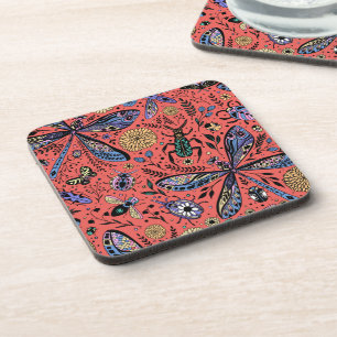 Lemons and leaves coaster