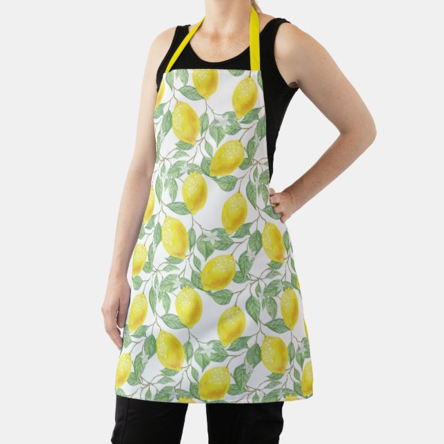 Lemons and Leaves Design Apron (Insitu)