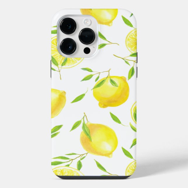 Lemons and leaves iPhone case (Back)