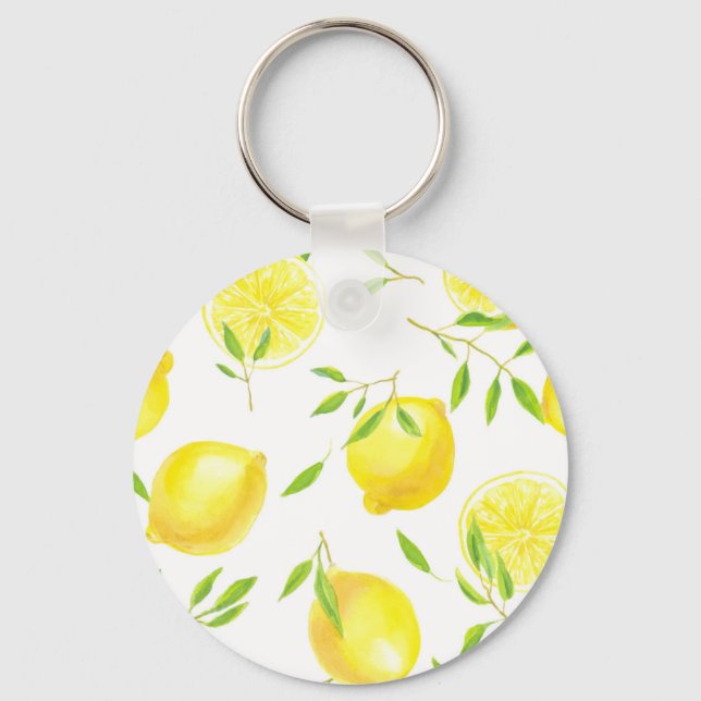 Lemons and leaves keychain (Front)