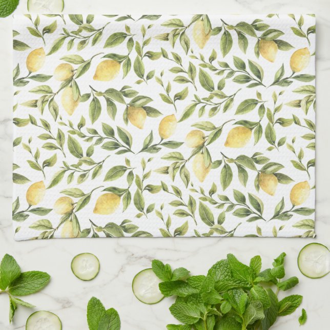 Lemons and Leaves | Kitchen Towel (Folded)