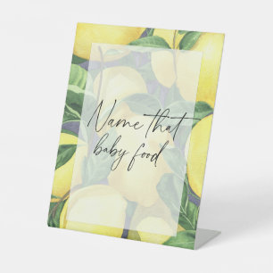 Lemons and leaves - name that baby food pedestal sign