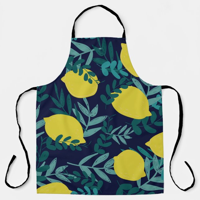 Lemons and leaves pattern apron (Front)