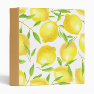 Lemons and leaves  pattern design binder