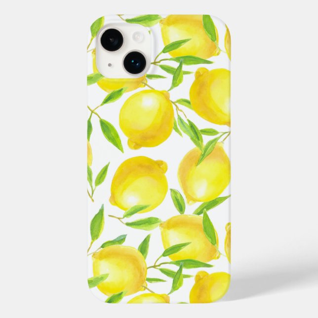Lemons and leaves  pattern design Case-Mate iPhone case (Back)