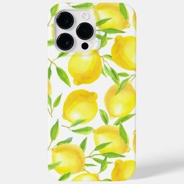 Lemons and leaves  pattern design Case-Mate iPhone case (Back)