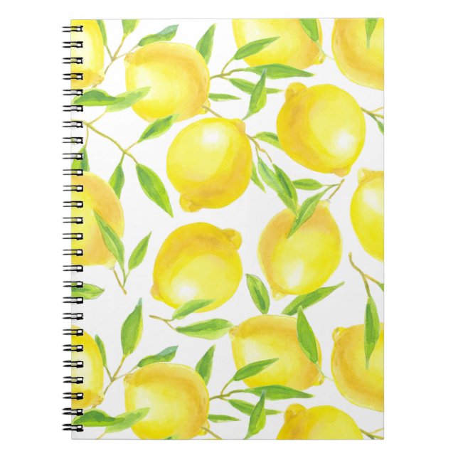 Lemons and leaves  pattern design notebook (Front)