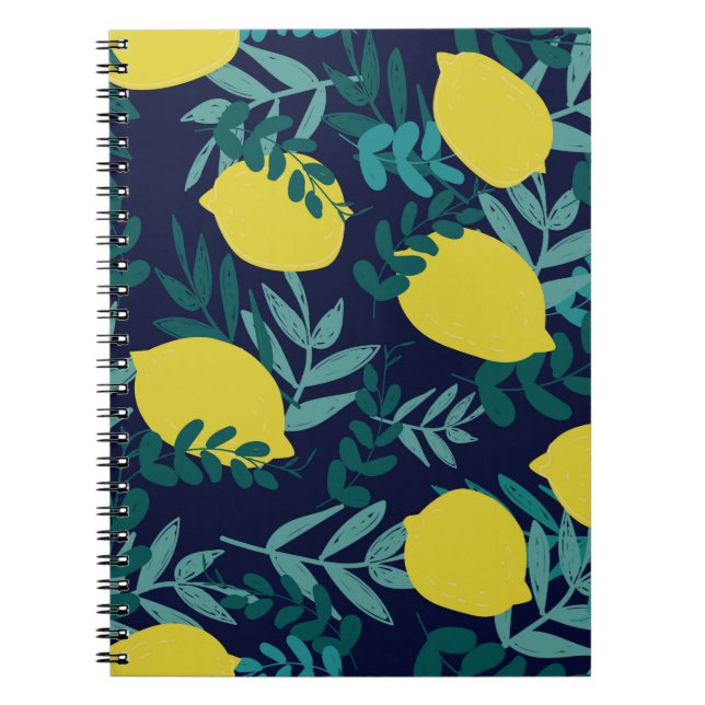 Lemons and leaves pattern notebook (Front)