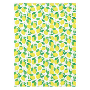 Lemons and leaves pattern tablecloth