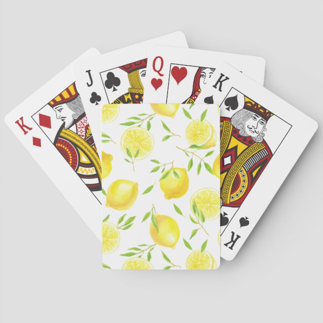 Lemons and leaves playing cards (Back)