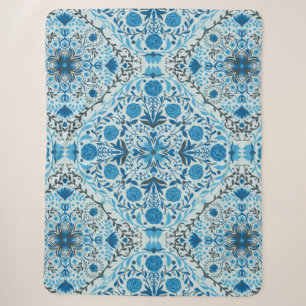 Lemons and leaves sherpa blanket